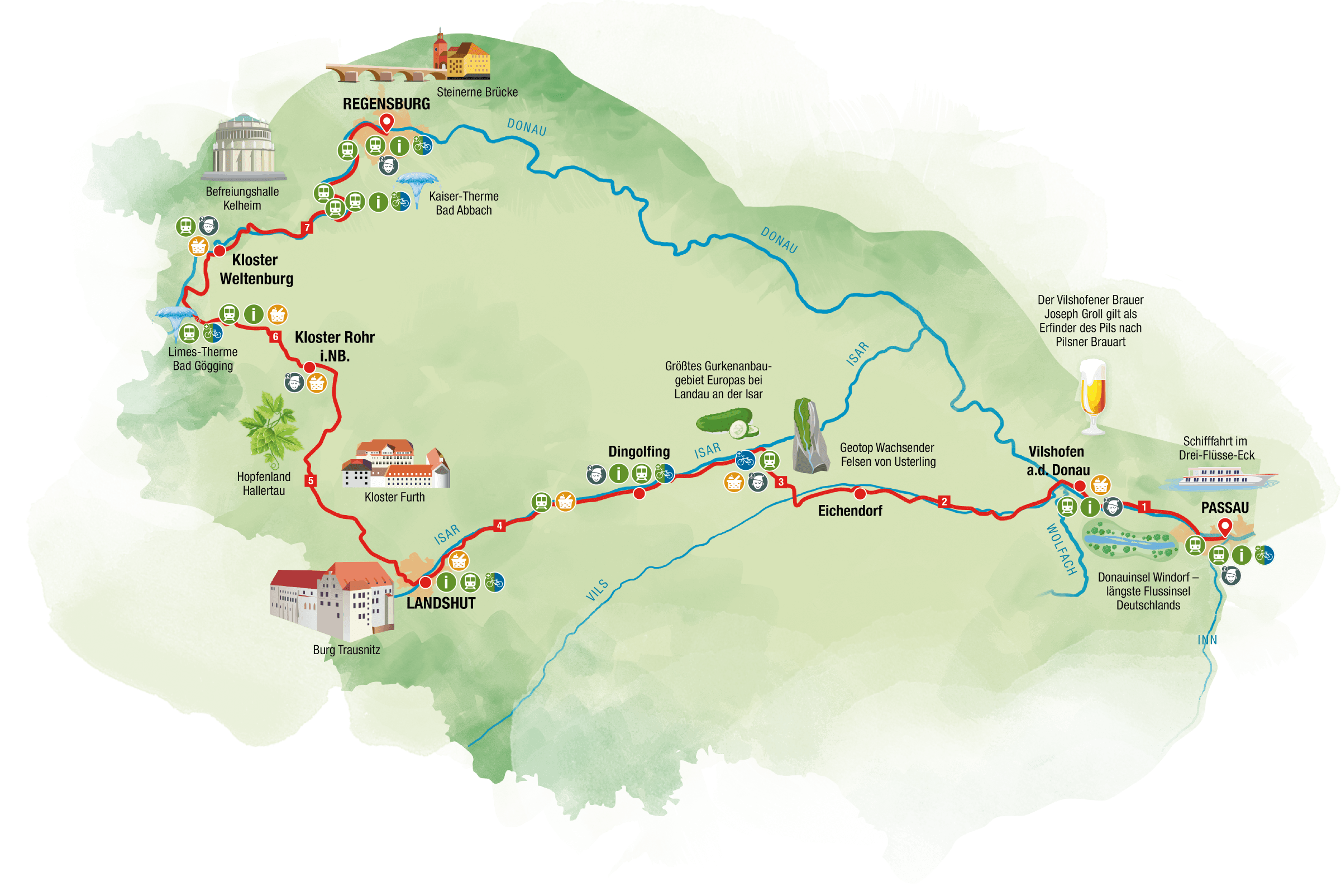 Karte Niederbayerntour